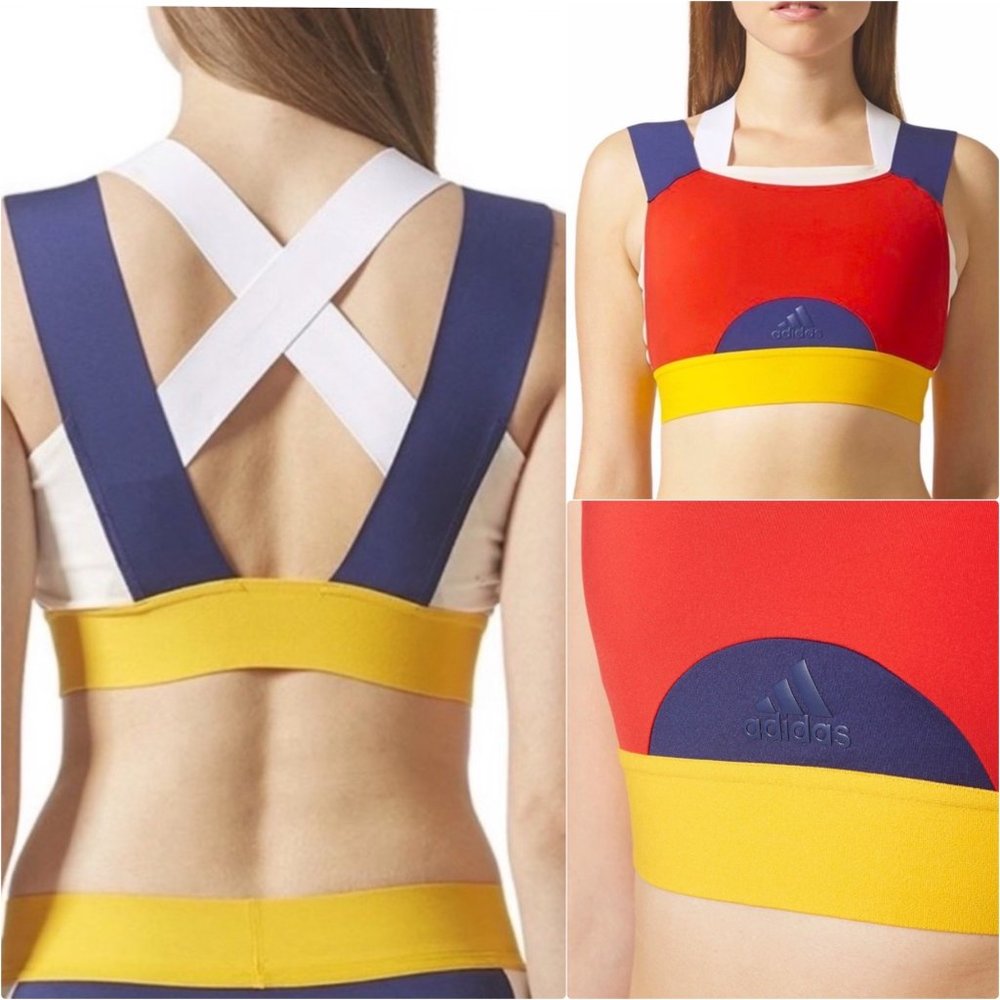 Adidas x Pharrell Williams Womens Sports Bra size XL Colorblock Layered Tennis